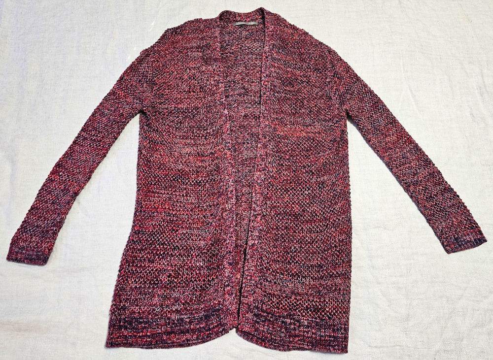 Rubbish Nordstrom Womens Cardigan Sweater S/M Open Front Marled Knit Red Black